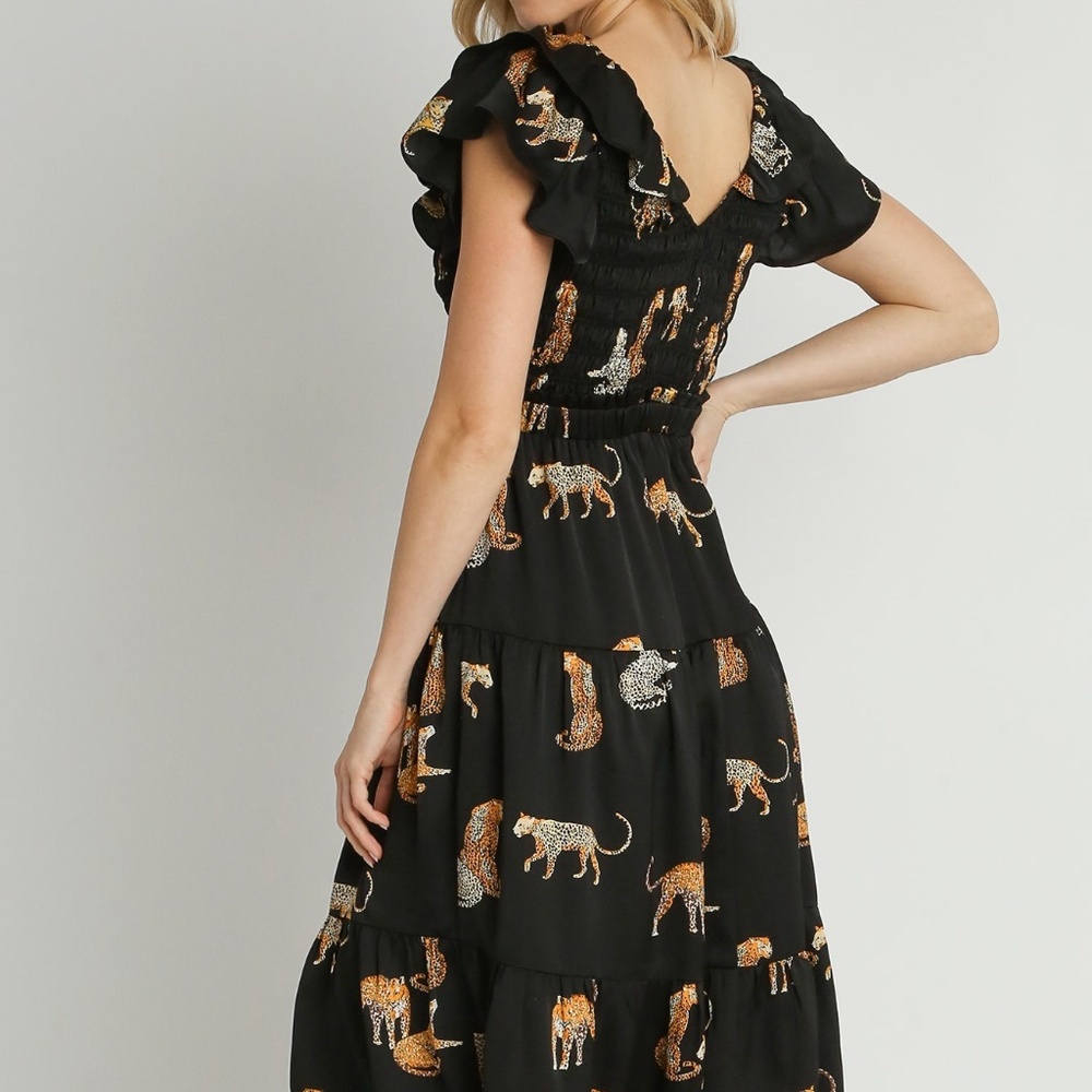 NWT Animal Print Leopard Midi Dress - Picture 5 of 5